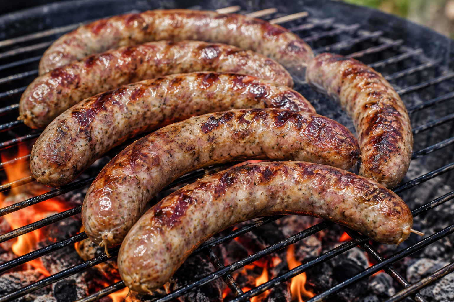 Saucisses campagnardes au barbecue