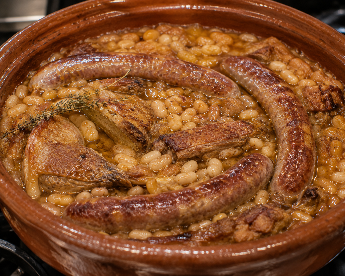 Saucisse de Toulouse dans cassoulet