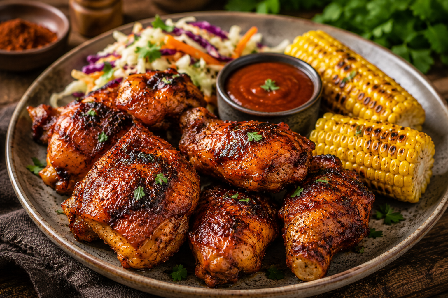 Poulet Grillé Caramélisé au Chicken BBQ Rub