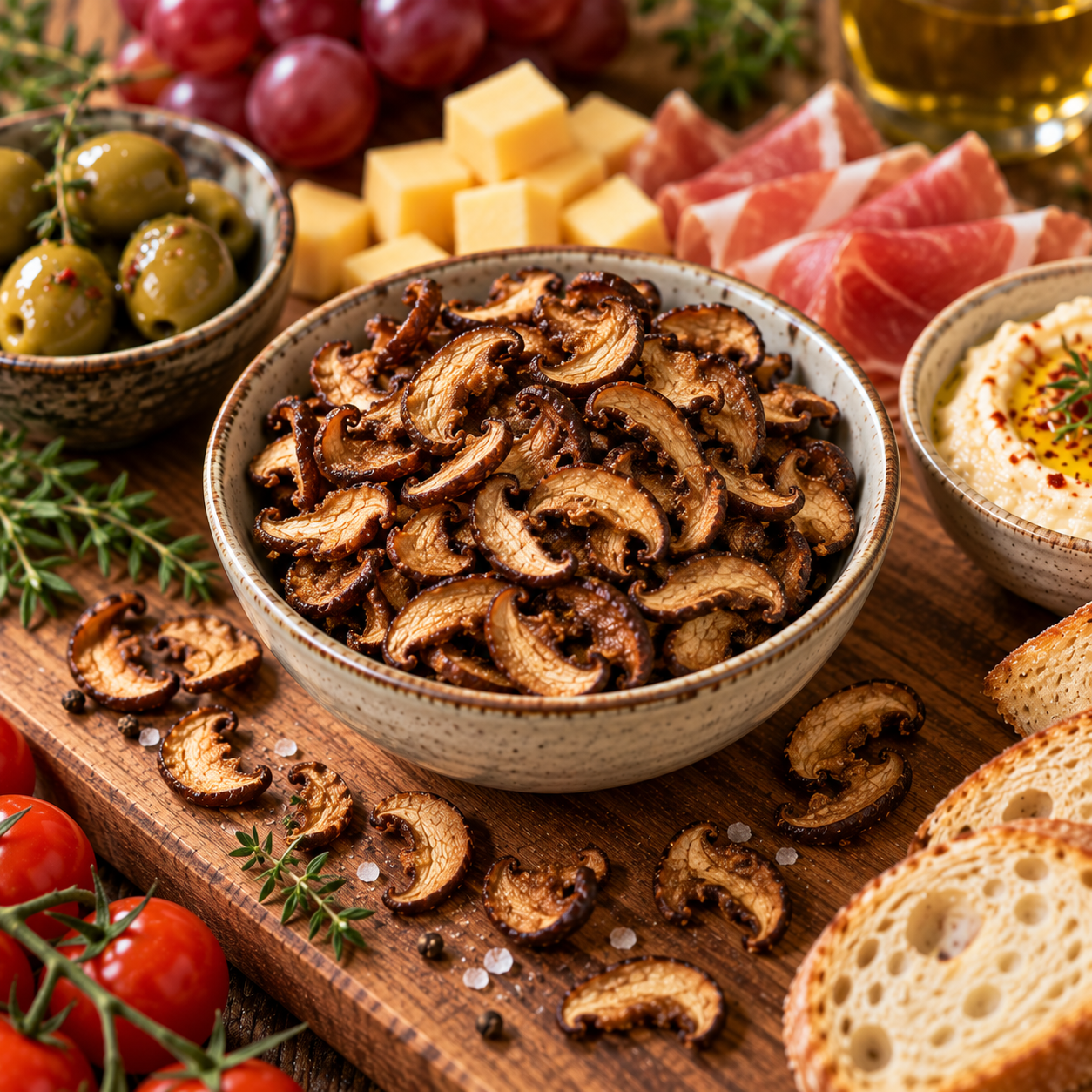 Chips de shiitakes vegan
