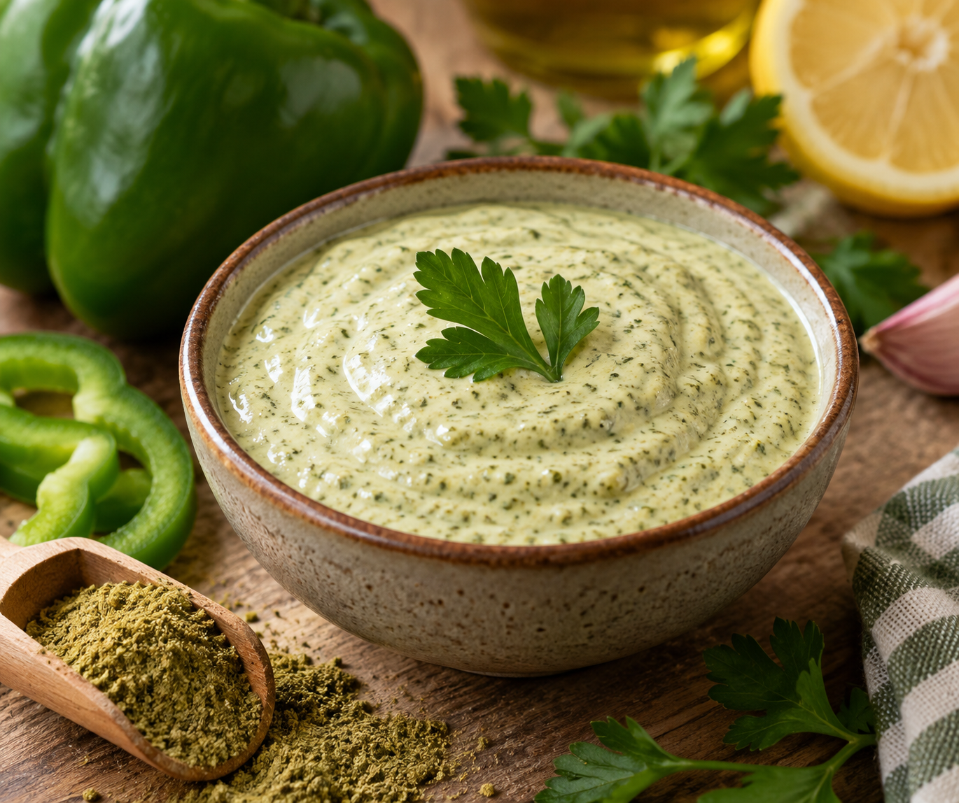 Sauce crémeuse au paprika vert