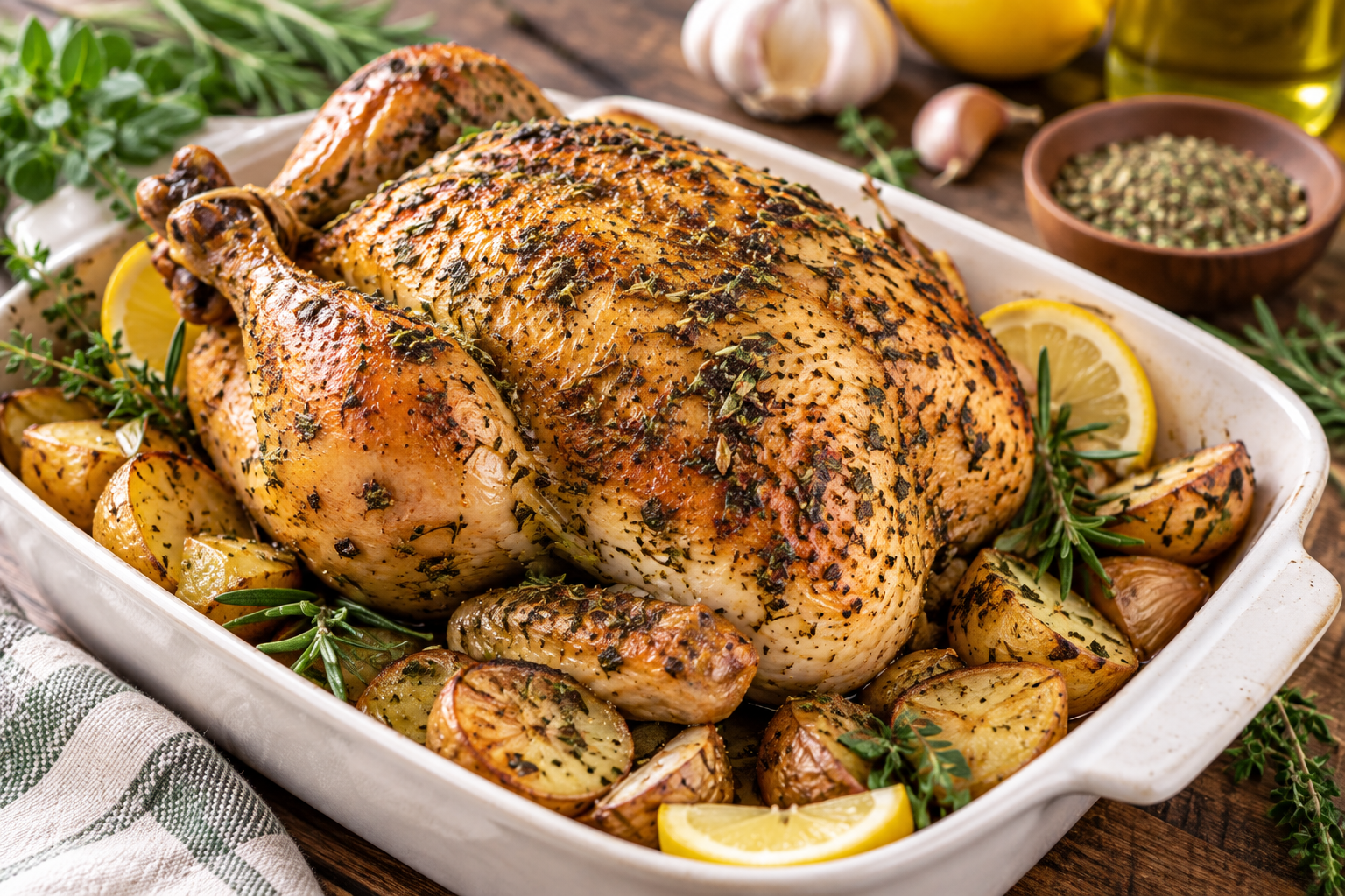 Poulet rôti aux herbes de Provence