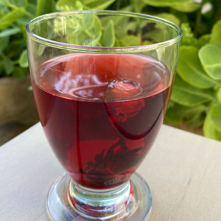 Verre de thé vert aux Fleurs dHibiscus