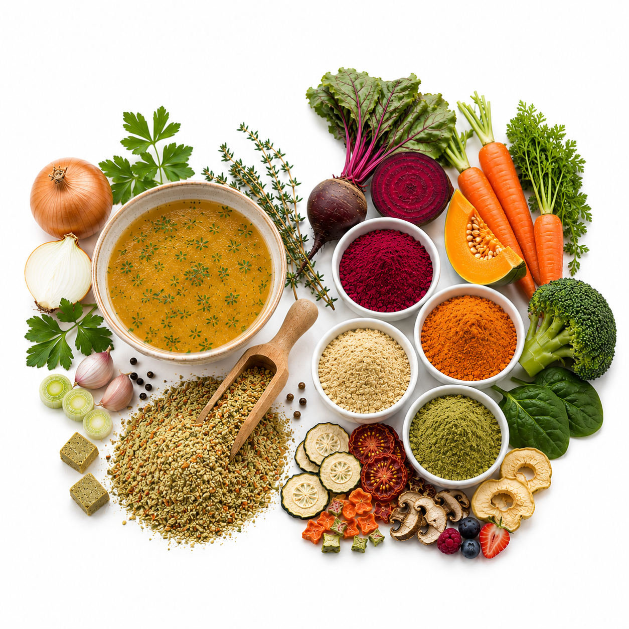 Bouillons naturels & Poudres de légumes et fruits