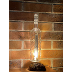 Lampe upcyclée surcyclée Bouteille de vin Berne sur socle en bois flotté (8)