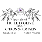 Huile d'olive au citron romarin