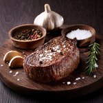 steack  avec salt pepper garlic