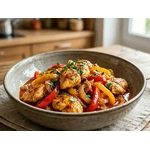 Poulet Crémeux aux Poivrons et Paprika Piquant