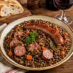 lentille aux saucisses fumées