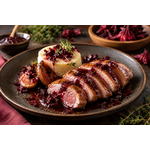 Magret de canard aux fleurs dhibiscus cristallisées