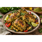 poulet mariné au paprka vert