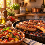 Saucisses à la provençale et ratatouille maison