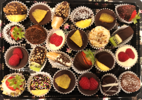 Plateau de 24 fruits en chocolat