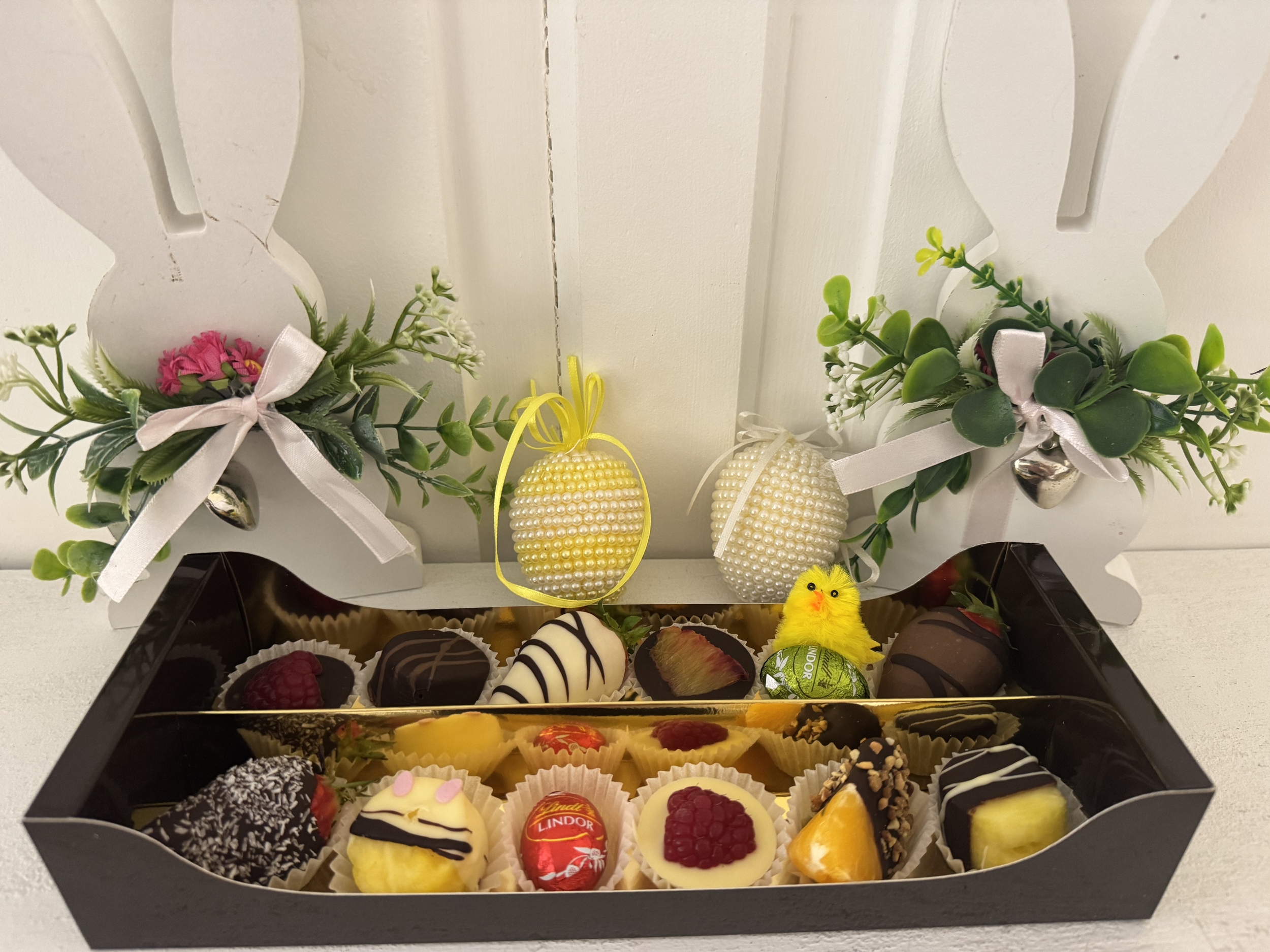 La réglette de 12 fruits en chocolat de Pâques