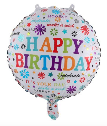Ballon d'anniversaire gonflé à l'helium 18 ans Happy Birthday