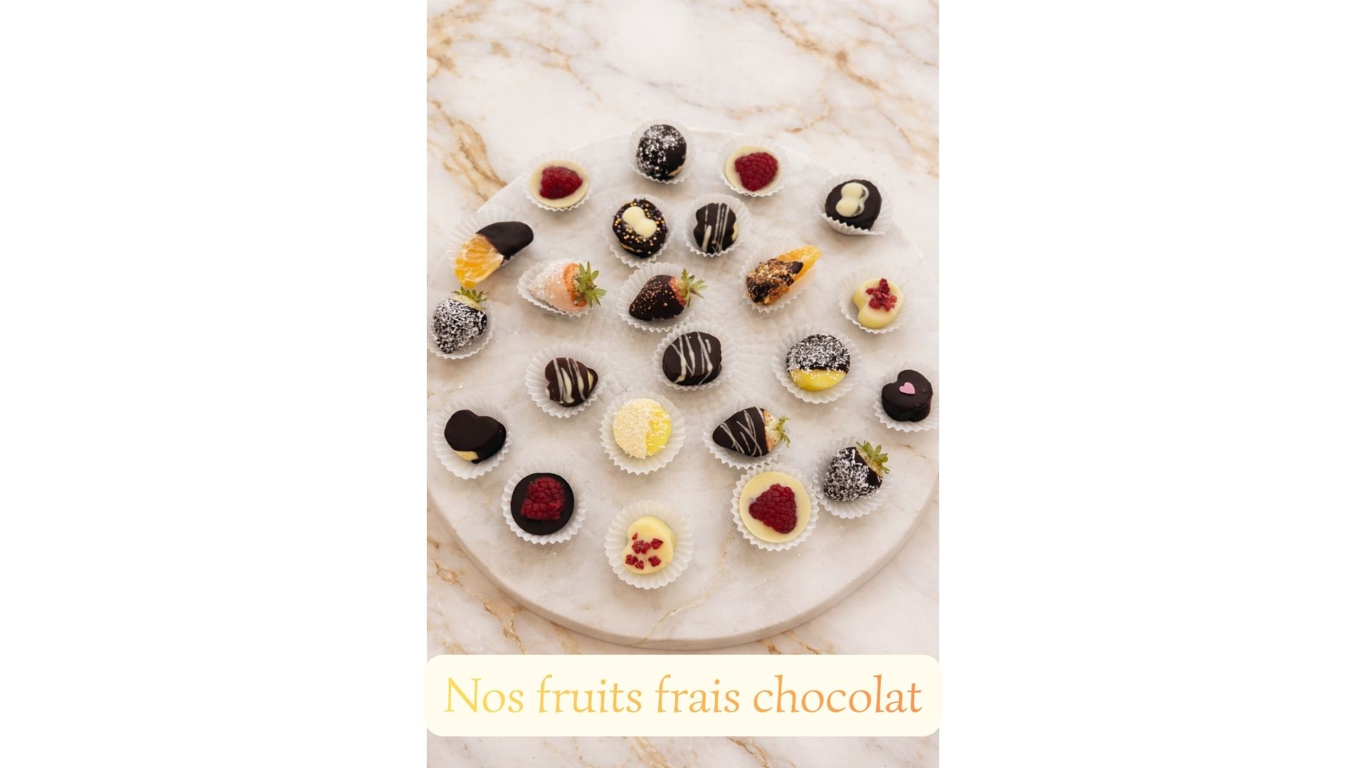 nos fruits frais enrobes de chocolat