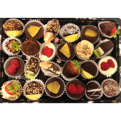Plateau de 24 fruits en chocolat