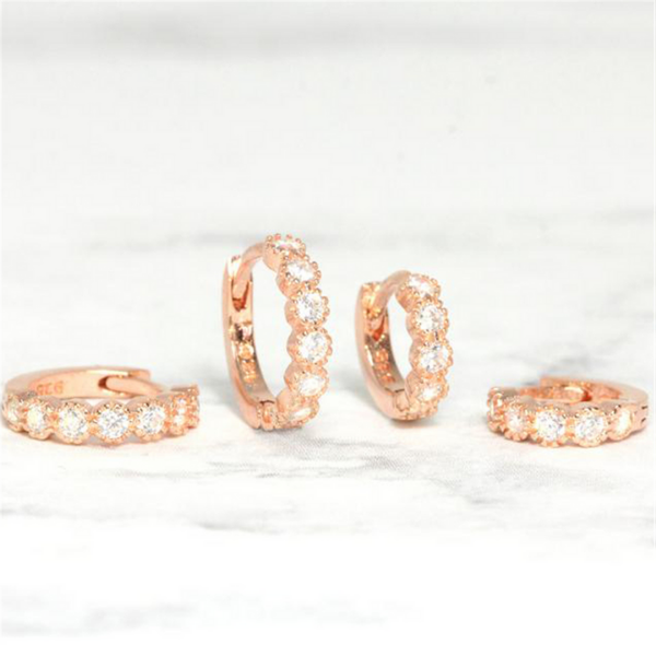 petites boucles doreilles rose gold zirconium bijoux femme petit prix la selection parisienne