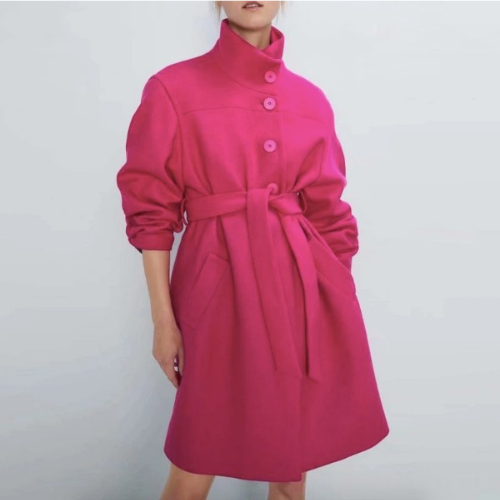 manteau fushia laine pour femme rose eshop mode vêtements tendance hiver la selection parisienne