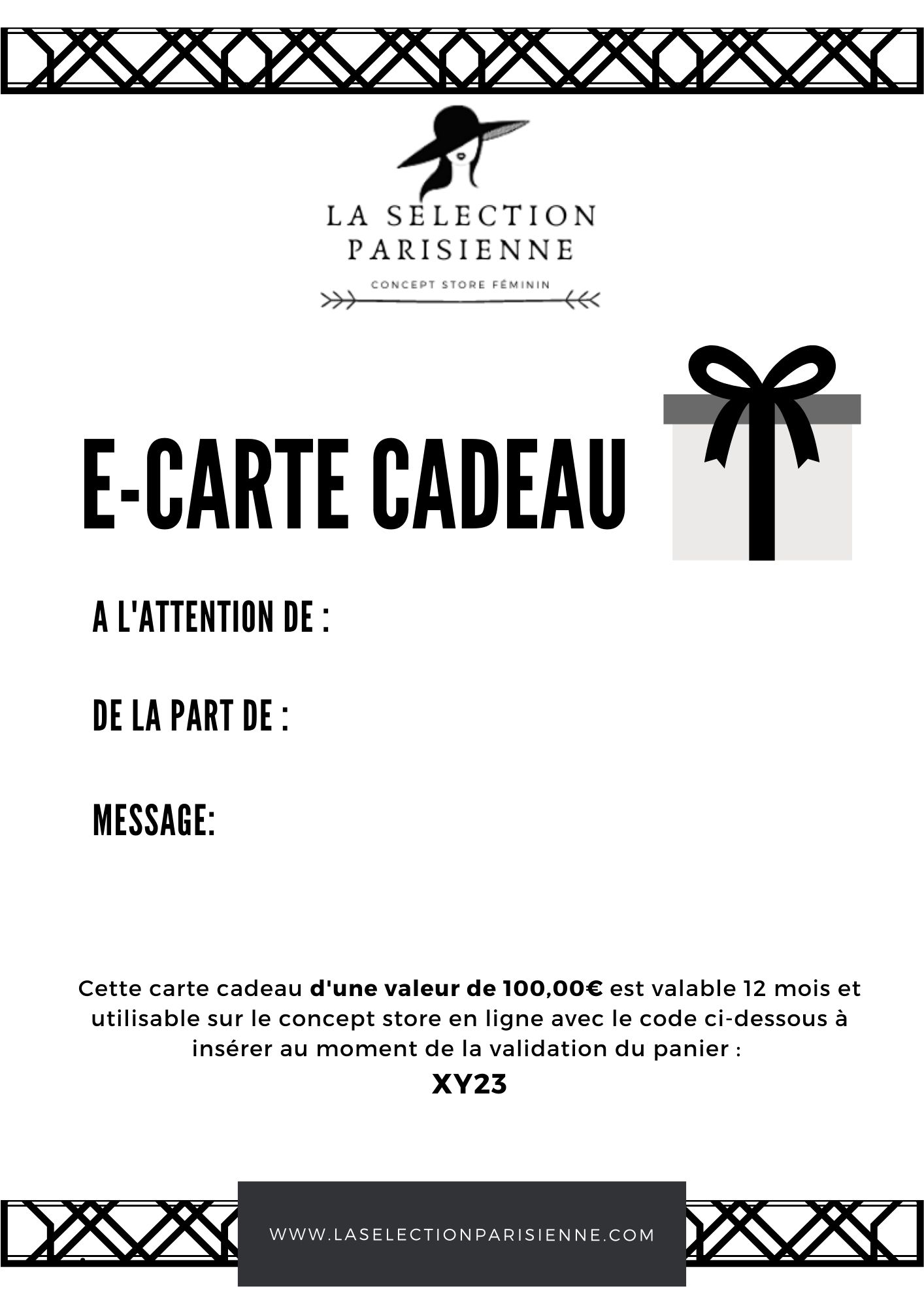 carte cadeau la selection parisienne cadeau femme en ligne mode bijoux déco dernière minute