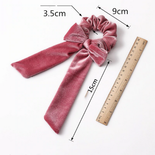 chouchie chouchou foulard noeud velours rose cotelé coloré accessoire cheveux tendance original paris