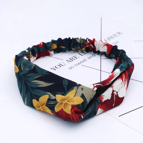 headband multicolore imprimé fleuri bandeau cheveux accessoire coiffure tendance vintage original