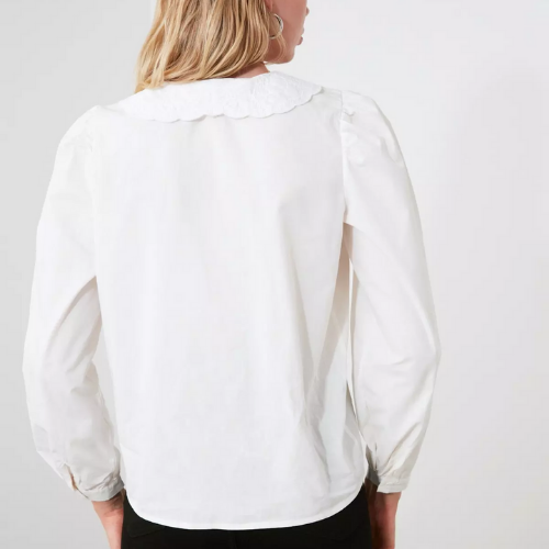 blouse blanche à broderie femme mode en ligne chic parisienne