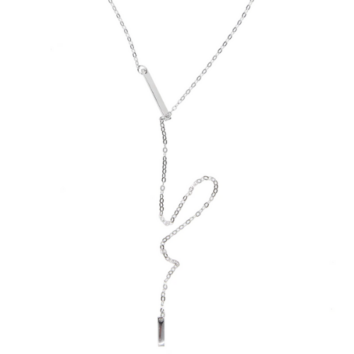 collier pendentif sautoir fin minimaliste argent 925 platine cadeau femme élégante