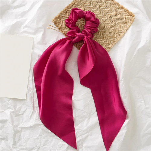 chouchou foulard accessoire cheveux original cadeau femme en ligne la selection parisienne foulchie rose fushia soie