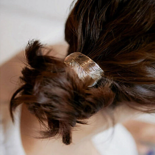 chouchou élastique barrette feuille dorée argentée tendance coiffure originale facile