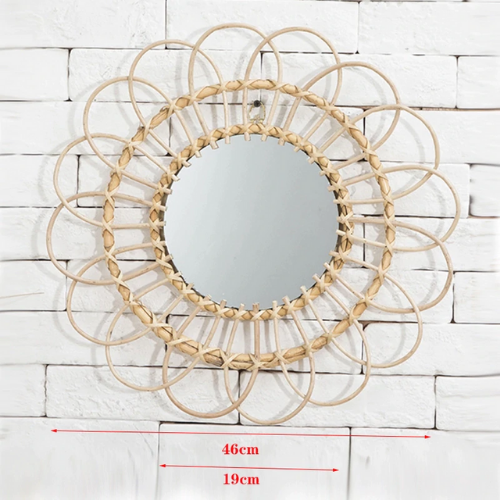 miroir mural en rotin soleil tendance bohème chic en ligne