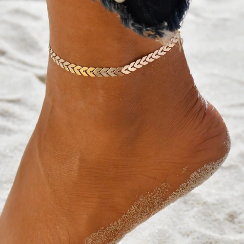 bracelets de cheville dorés bijou fantaisie femme en ligne printemps été cadeau pas cher accessoire plage