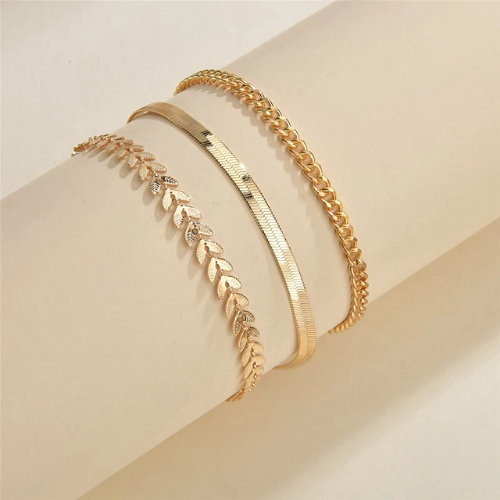 bracelets de cheville dorés bijou fantaisie femme en ligne printemps été cadeau pas cher original chic