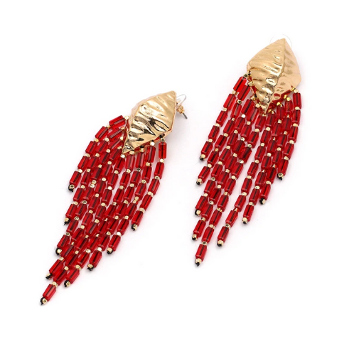 boucles doreilles fantaisies pendantes rouges originales chic femme