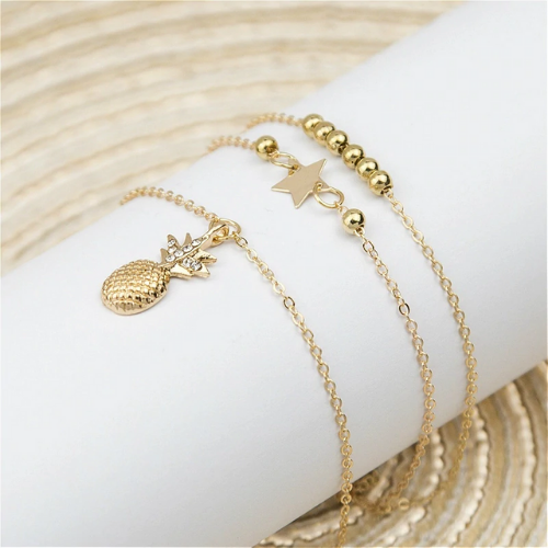 bracelets de cheville dorés bijou fantaisie femme en ligne printemps été cadeau pas cher la selection parisienne
