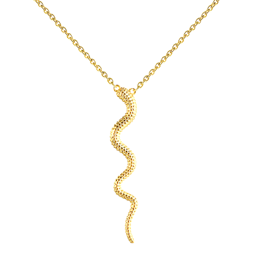 collier pendentif serpent en argent plaqué or