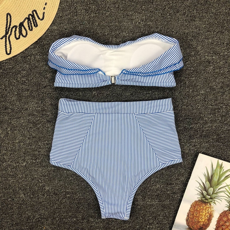 2020-Sexy-taille-haute-Bikini-maillot-de-bain-femmes-volants-maillots-de-bain-ray-Bikini-ensemble
