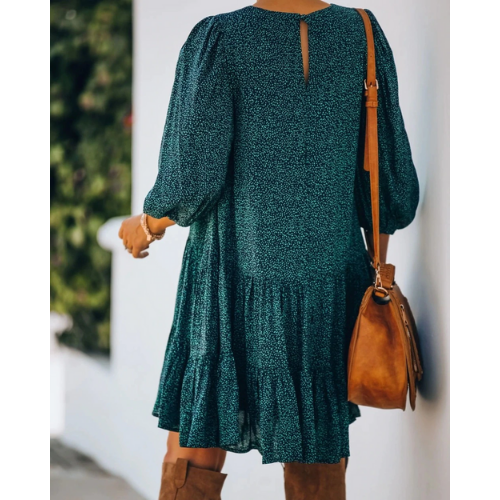 robe verte imprimée fleurie courte mode femme en ligne