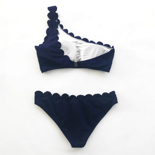 bikini asymétrique bleu marine femme pas cher
