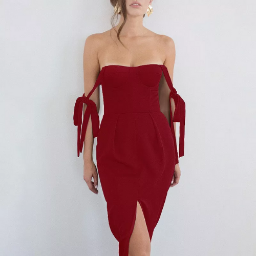 robe rouge chic occasion femme invitée