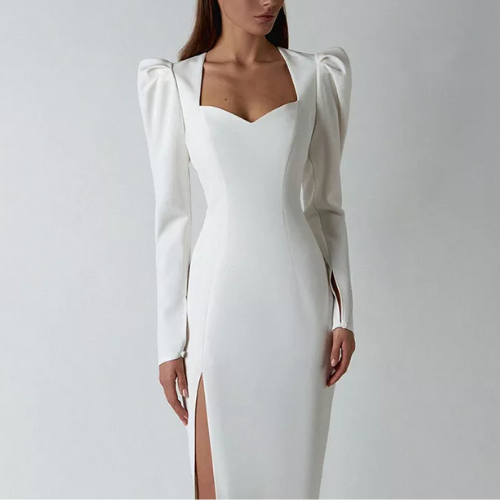 robe blanche chic cocktail femme occasion mariage