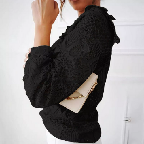 blouse noire dentelle femme automne hiver 2021