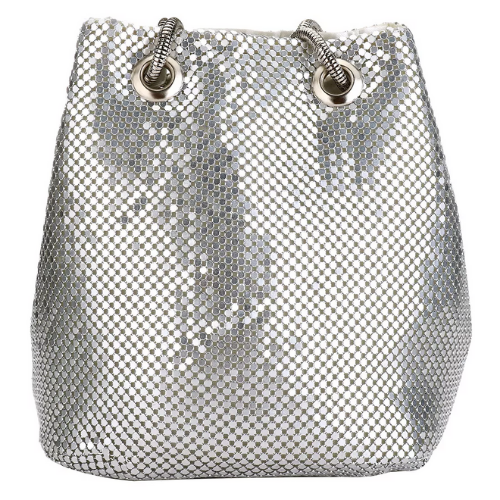 sac seau argenté silver brillant tendance