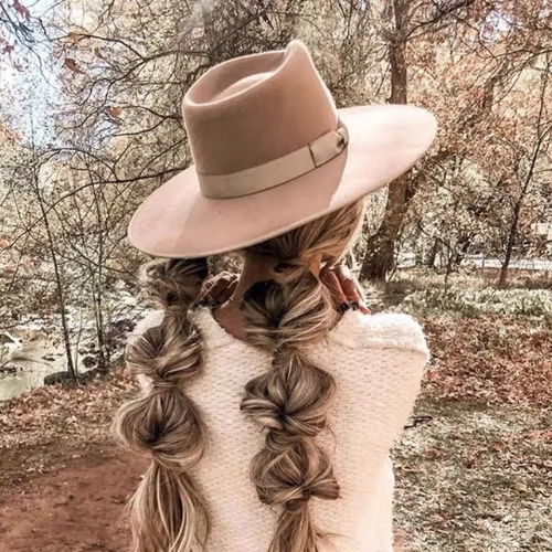chapeau feutré beige femme