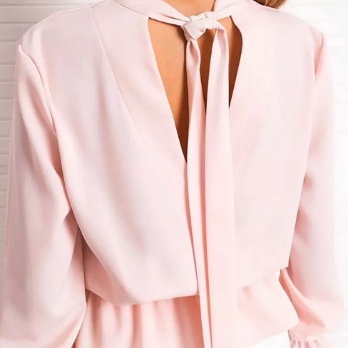 blouse rose dos ouvert noué femme en ligne style de parisienne