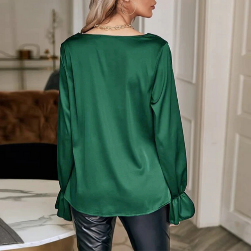 blouse satin verte femme en ligne