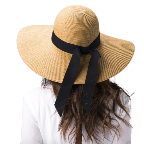 chapeau paille femme ruban noir