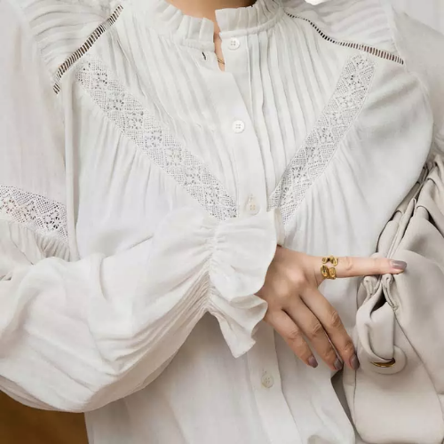 chemisier blanc coton boho chic femme boutique mode en ligne pas chère