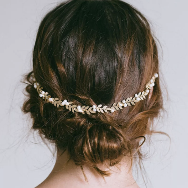 headband feuilles dorées accessoire cheveux mariage