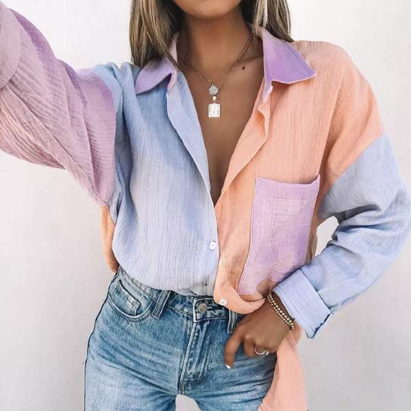 chemise gaze de coton rose pastel femme mode en ligne 2022